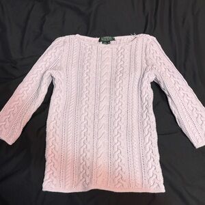Ralph Lauren Cable Knit Sweater - Light Purple